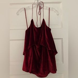 Alice + Olivia Velvet Halter Top